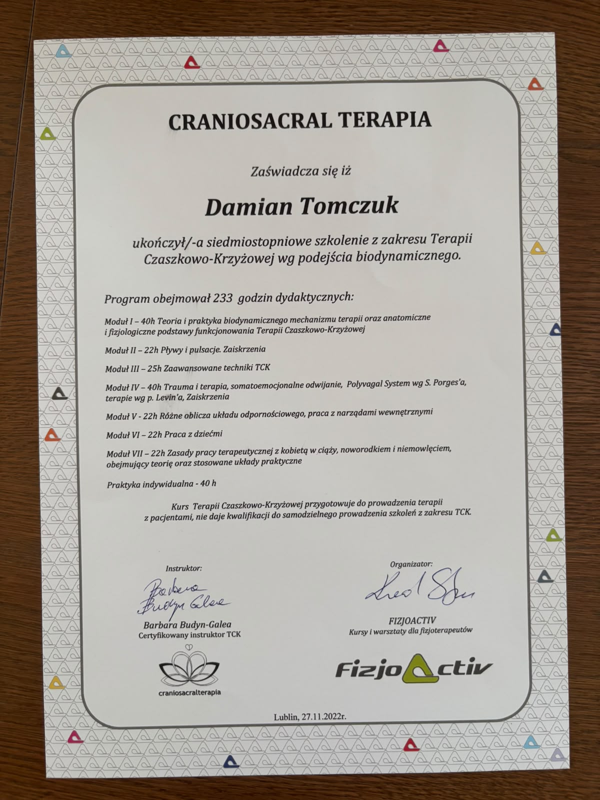 Terapia Czaszkowo-Krzyżowa (Craniosacral)