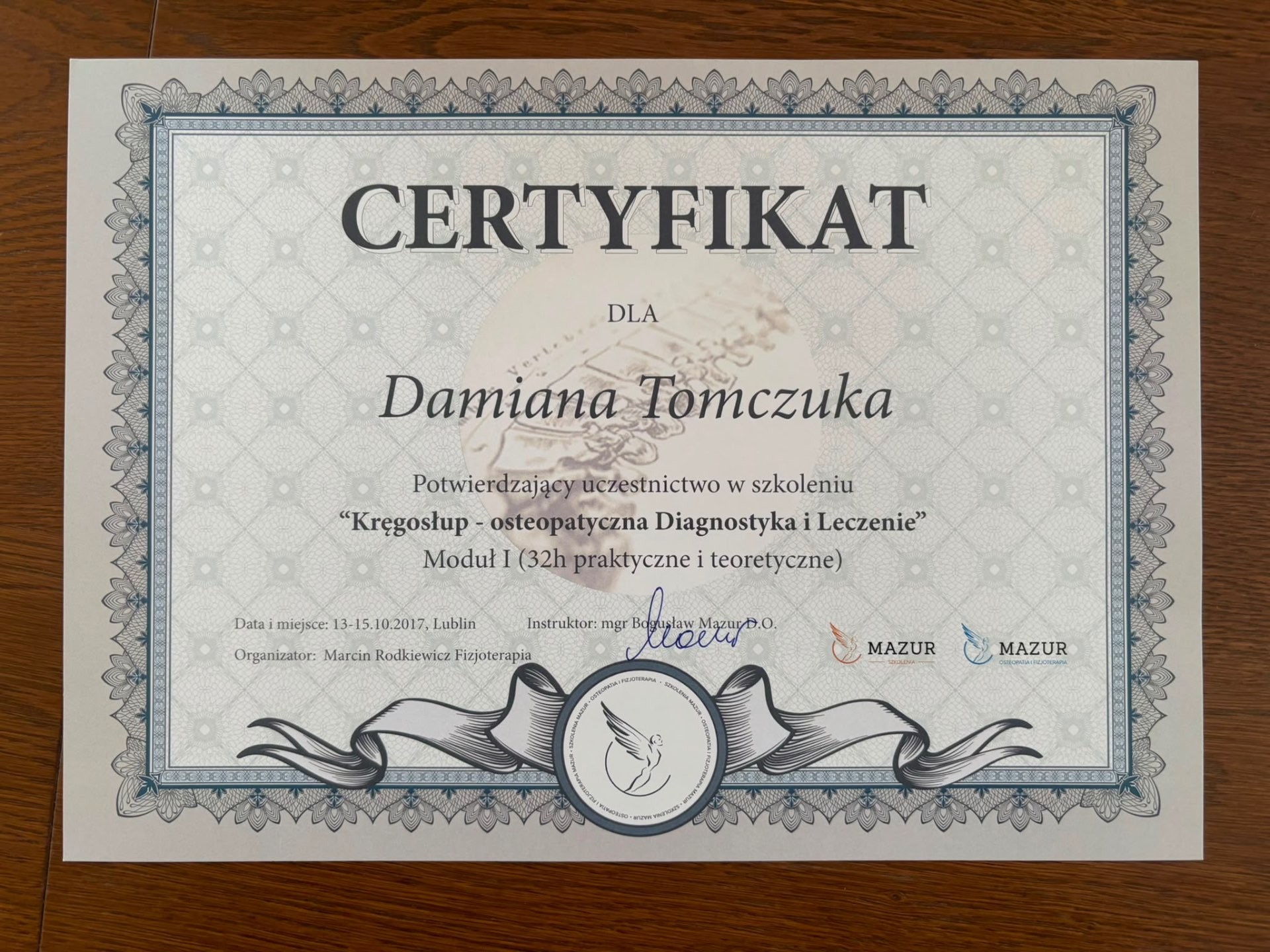 Kręgosłup — diagnostyka i leczenie, Moduł I