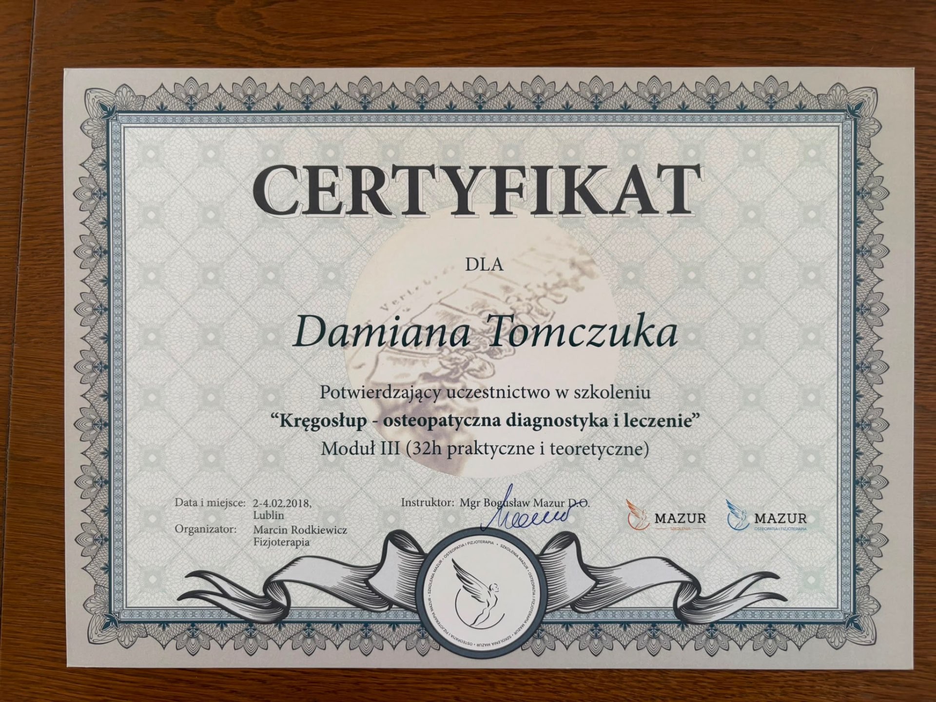 Kręgosłup — diagnostyka i leczenie, Moduł III