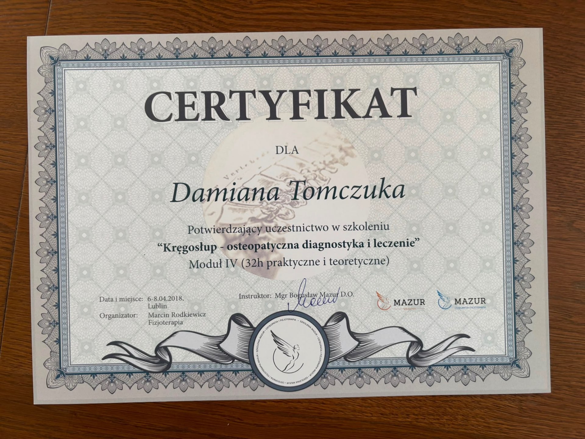Kręgosłup — diagnostyka i leczenie, Moduł IV
