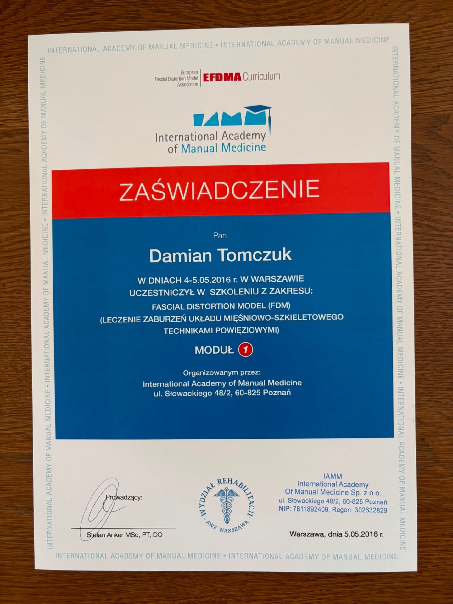 Fascial Distortion Model (FDM) — Moduł 1