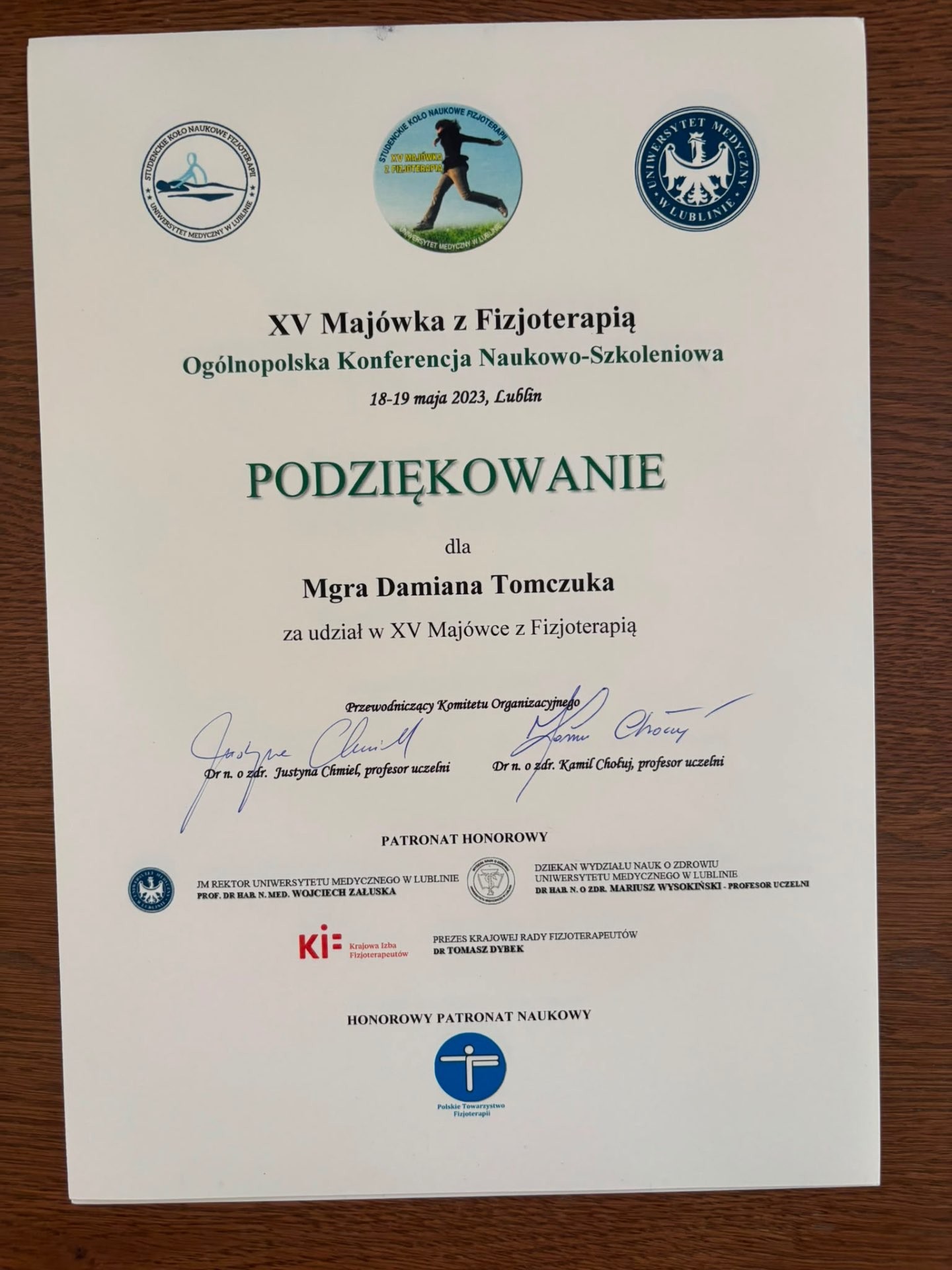 XV Majówka z Fizjoterapią — podziękowanie